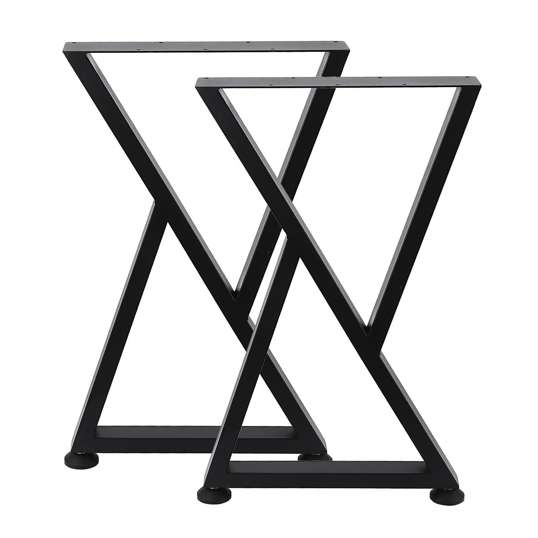 Garvee Pieds de table en métal noir forme X, hauteur 71 cm, support jusqu’à 400 kg, patins réglables, pour bureau, table et mobilier maison
