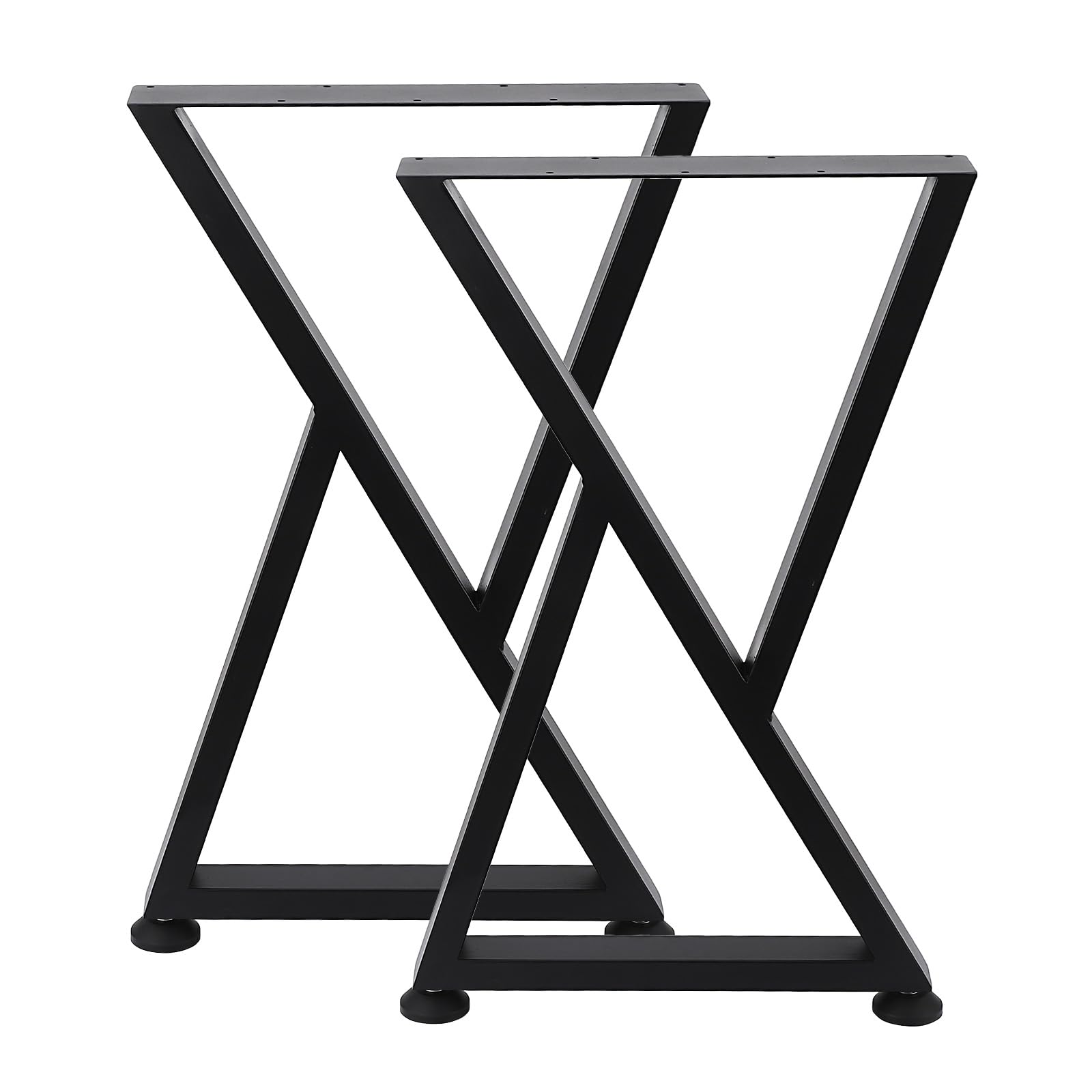Garvee Pieds de table en métal noir forme X, hauteur 71 cm, support jusqu’à 400 kg, patins réglables, pour bureau, table et mobilier maison
