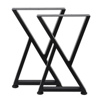 Garvee Pieds de table en métal noir forme X, hauteur 71 cm, support jusqu’à 400 kg, patins réglables, pour bureau, table et mobilier maison