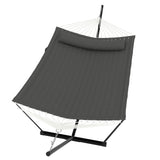Garvee Hamac Double 2 Personnes Avec Support Durable, Capacité 204 kg, Pour Jardin Et Piscine, Coussin Confort, Tissu Résistant - Gris foncé
