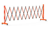 Garvee Barrière de sécurité métallique 335 cm, pliable avec roulettes, robuste, pour circulation et chantier, orange et noir - Orange