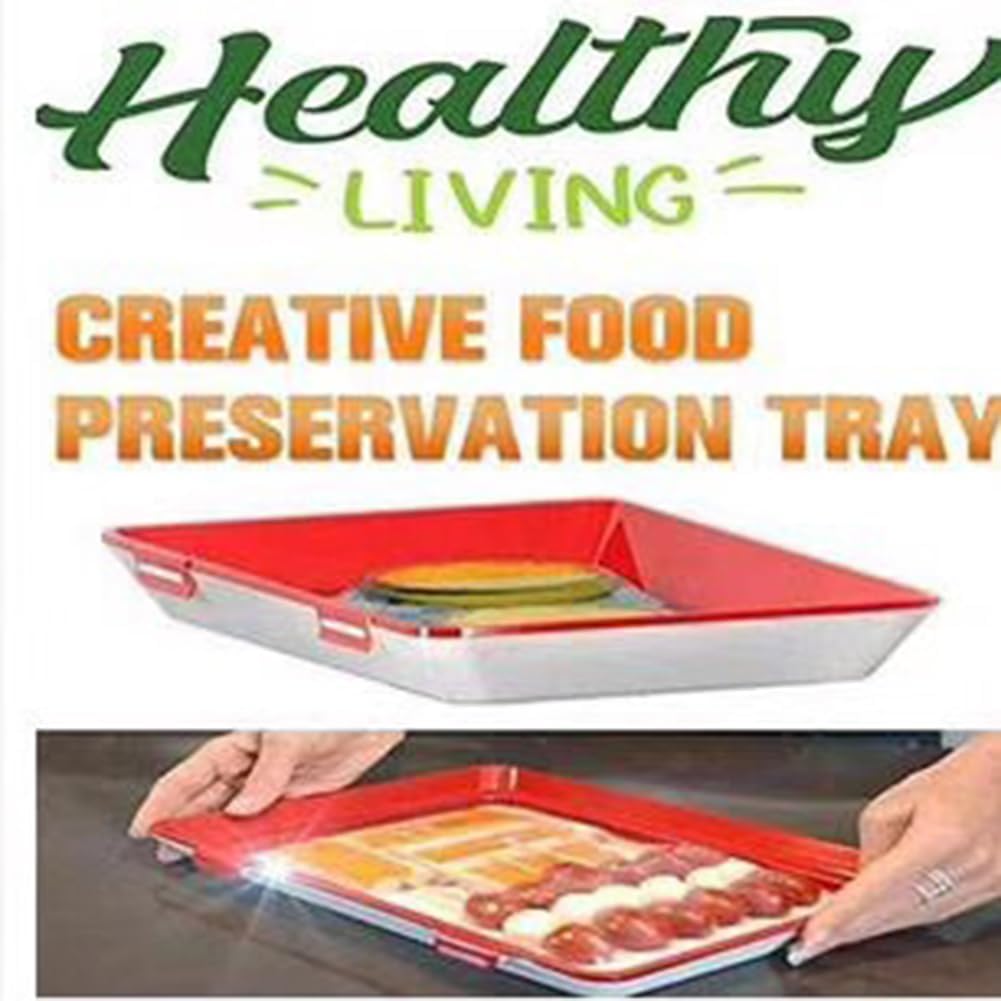 Plateau alimentaire réutilisable Garvee, en plastique Ermetico sans BPA, vert, pour réfrigérateur et pique-nique, empilable et pratique