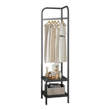 Garvee Porte-Manteau d'Angle en Métal avec 2 Étagères, design Moderne, Résistant à la Rouille, Polyvalent pour Salon et Chambre, noir - Noir