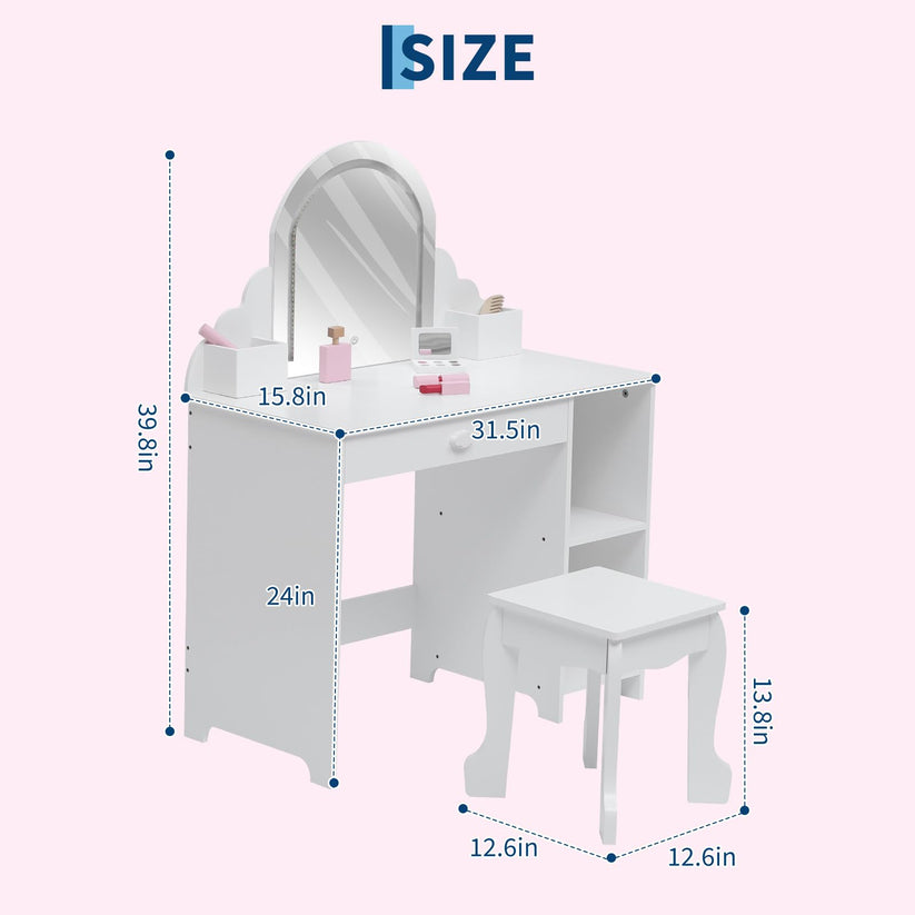 Détails de montage de la coiffeuse enfant Garvee