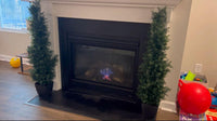 Arbre topiaire artificiel en cèdre Garvee de 122 cm (48 pouces), résistant aux UV, réaliste, tronc en bois, résistant aux intempéries, lot de 2, décoration de Noël extérieure verte