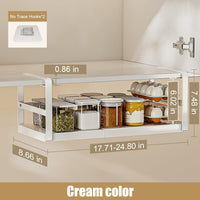 Étagère sous meuble extensible Garvee – Réglable, en métal robuste, pour la cuisine et le bureau (45-63 cm), blanche