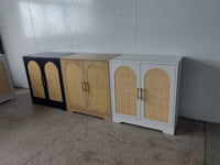 Garvee Buffet avec portes en rotin, grand rangement, structure durable en MDF, style bohème naturel, pour salon et salle à manger