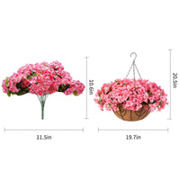 Ensemble de bougainvilliers artificiels Garvee avec panier pour jardin et terrasse, rose, résistant aux UV et aux intempéries.