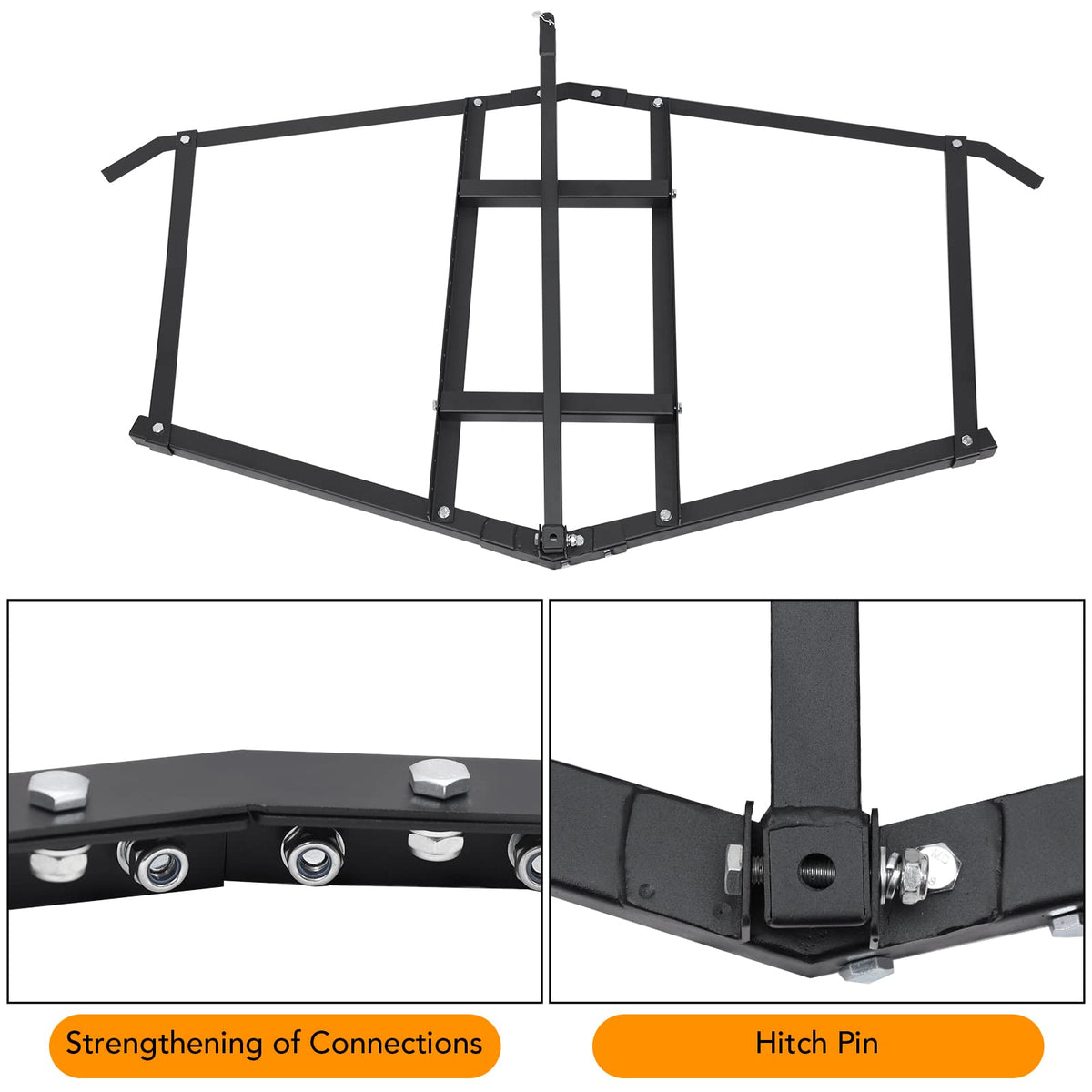 Garvee Herse niveleuse pour allée avec 2 barres réglables, drag harrow pour ATV/UTV, nivellement de terrain, jardin, champ et préparation de gazon