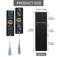 Garvee Lot de 50 pochettes porte-marque-pages en papier kraft noir 4,5 x 15 cm, robustes et polyvalentes, pour les amoureux des livres