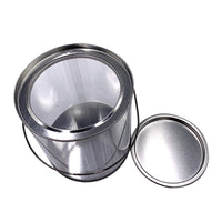 Garvee Lot de 12 pots de peinture vides transparents avec couvercle et poignée pour décoration de fête DIY 7,5 x 7,8 cm transparents