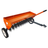 Garvee Aérateur de pelouse 102 cm avec 11 pointes étoilées, poignée réglable, acier robuste, jardin et ferme, orange