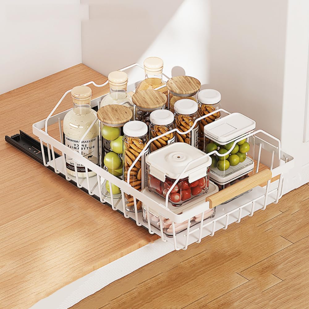 Organisateur de placard supplémentaire Garvee, meuble à tiroirs robuste, sans perçage, étagère de cuisine pliable en métal, gain de place pour le garde-manger