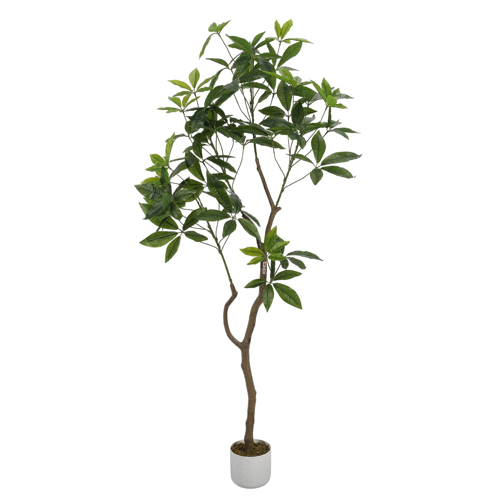 Arbre artificiel Schefflera Garvee de 1,6 m avec pot pour salon et bureau, entretien facile, résistant aux UV, feuilles et tronc réalistes