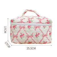 Trousse de maquillage Garvee 3 pièces (L+M+S) Petite trousse cosmétique pour femme, idéale pour les voyages et les activités de plein air, motif floral rose