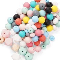 Kit de 100 perles en silicone Garvee pour la création de bijoux : formes rondes et à facettes colorées, polyvalentes, robustes et faites main.