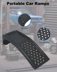 Ponts élévateurs Garvee robustes pour véhicules, capacité de 3630 kg, 2 pièces, acier, antidérapants, hauteur de levage de 20 cm, noirs, pour atelier et garage