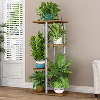 Support à plantes en métal Garvee, 4 niveaux, étagère d'angle, robuste et polyvalent pour une utilisation intérieure et extérieure, salon, balcon, noir
