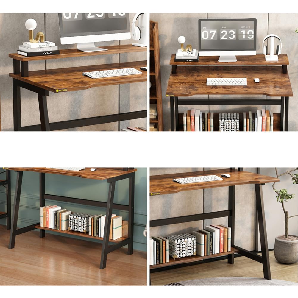 Bureau d'ordinateur Garvee avec étagères pour bureau à domicile et petits espaces 80x50x87cm Noir