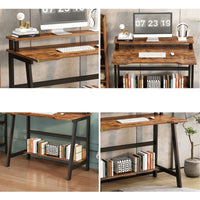 Bureau d'ordinateur Garvee avec étagères pour bureau à domicile et petits espaces 80x50x87cm Noir