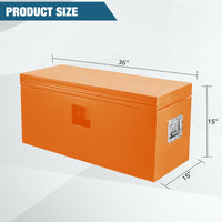 Garvee Coffre à Outils HHF 12 Gauges 38 × 38 × 91 cm, Fer Renforcé, Organisateur Étanche, pour Remorque et Camping-car, Orange