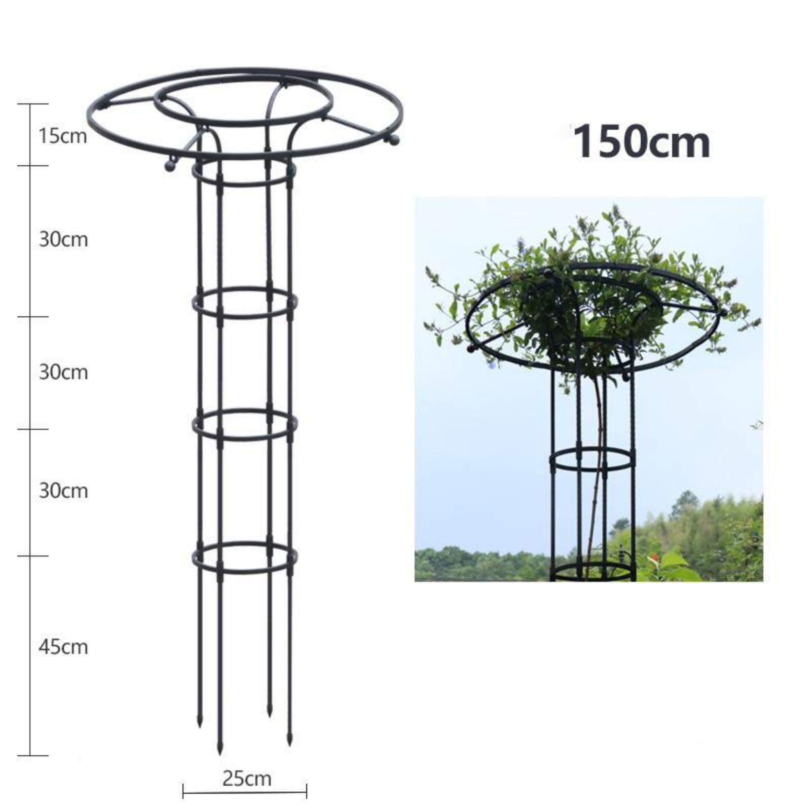 Support pour plantes Garvee, escalier de jardin avec anneau de soutien, en métal résistant aux intempéries, pour jardin et terrasse. Support polyvalent pour hortensias et rosiers.