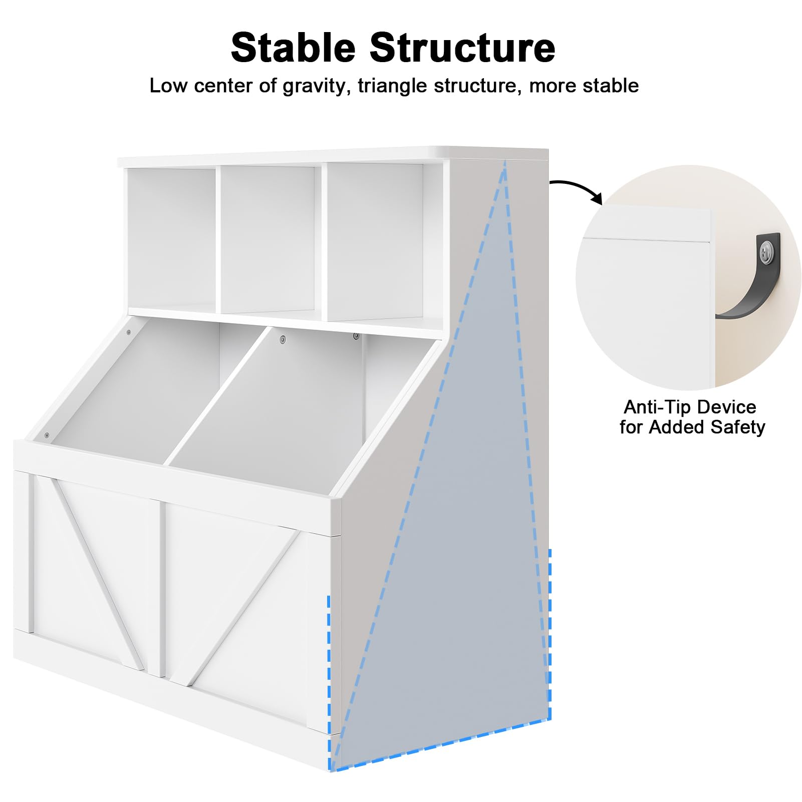 Étagère pour enfants Garvee avec rangement pour livres et jouets, multifonctionnelle, stable et sûre, en MDF blanc, idéale pour la salle de jeux ou la chambre d'enfant, 90 x 42 x 92 cm