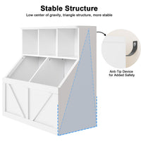 Étagère pour enfants Garvee avec rangement pour livres et jouets, multifonctionnelle, stable et sûre, en MDF blanc, idéale pour la salle de jeux ou la chambre d'enfant, 90 x 42 x 92 cm