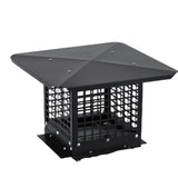 Garvee Chapeau De Cheminée 33 x 33 cm Acier Galvanisé Noir Protection Anti-Oiseaux Ventilation Optimale Pour Cheminées Extérieures