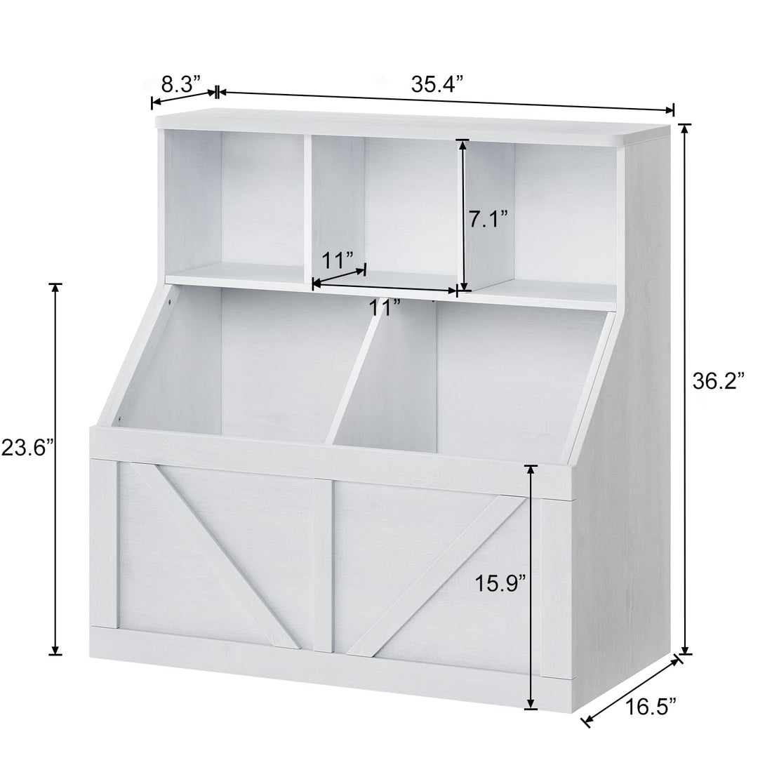 Étagère pour enfants Garvee avec rangement pour livres et jouets, multifonctionnelle et stable, en MDF et bois aggloméré, idéale pour la salle de jeux ou la chambre d'enfant, 90 cm (35,4 po), blanche.