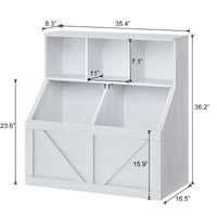 Étagère pour enfants Garvee avec rangement pour livres et jouets, multifonctionnelle et stable, en MDF et bois aggloméré, idéale pour la salle de jeux ou la chambre d'enfant, 90 cm (35,4 po), blanche.