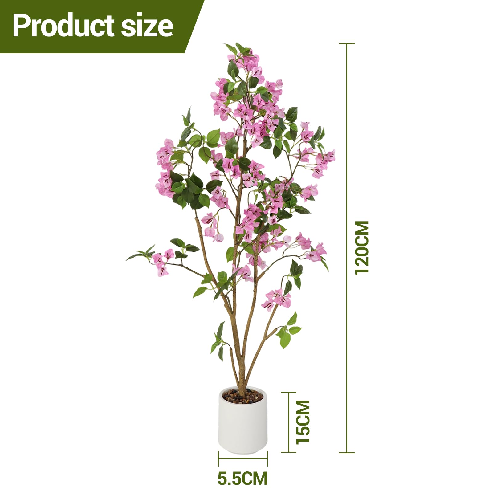 Arbres artificiels Garvee, lot de 2, plantes d'intérieur réalistes, faciles d'entretien, durables, pour la maison et le bureau, verts