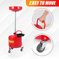 Réservoir de vidange d'huile portable Garvee de 8 gallons avec entonnoir réglable et roues pour atelier, acier, noir
