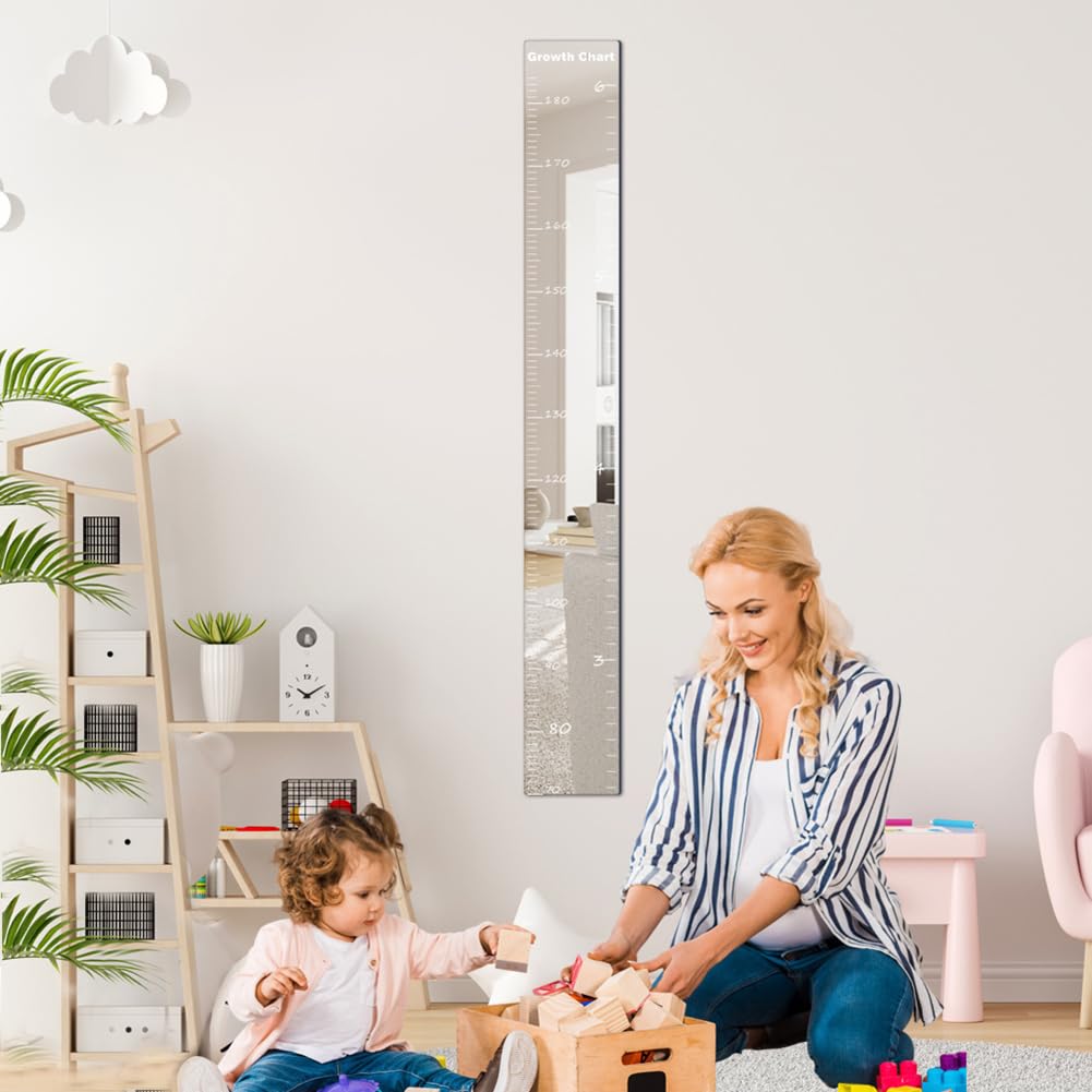 Miroir toise Garvee pour enfants, incassable, miroir pleine longueur, décoration murale pour chambre d'enfant, chambre à coucher, salle de jeux, multicolore