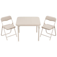 Ensemble table et chaises pliantes Garvee pour enfants avec coussin d'assise en PU, structure robuste en acier, pliable, idéal pour manger, lire et jouer, compact et confortable.