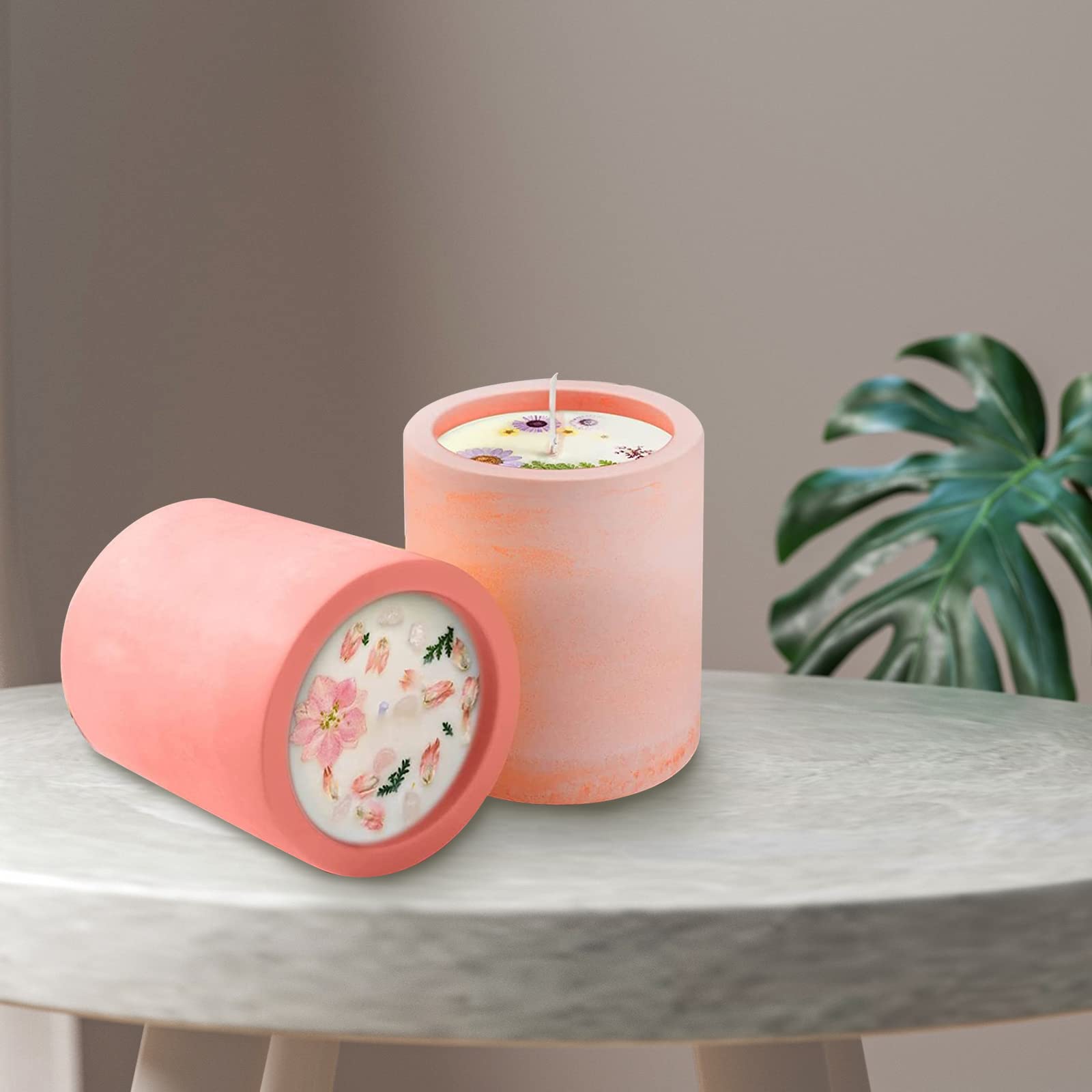 Moule à bougie cylindrique 3D en silicone Garvee avec couvercle pour la fabrication de bougies, pots de fleurs, porte-stylos et autres objets de décoration. Polyvalent, durable et résistant à la chaleur.