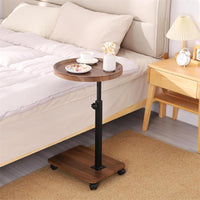 Garvee Table d'appoint en forme de C, réglable en hauteur, pivotante à 360°, table basse mobile pour salon/chambre, 101, 6 × 76, 2 × 114, 3 cm-80 cm, marron