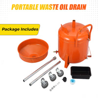 Réservoir de vidange d'huile Garvee de 75 litres (20 gallons) avec réglage en hauteur, roues pivotantes à 360° de 96,5 à 165 cm (38 à 65 pouces), acier thermolaqué anti-fuite, pour atelier ou garage.