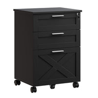 Classeur mobile Garvee à 3 tiroirs avec serrure, format A4/Légal, résistant aux rayures, robuste, en bois, idéal pour le bureau à domicile.