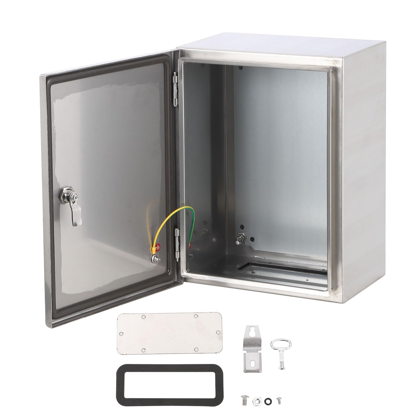 Boîte de jonction électrique Garvee 12 x 12 x 8 pouces, étanche IP65, en acier inoxydable 304 pour usage extérieur, avec charnière et kit de montage.