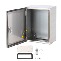 Boîte de jonction électrique Garvee 12 x 12 x 8 pouces, étanche IP65, en acier inoxydable 304 pour usage extérieur, avec charnière et kit de montage.