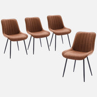 Ensemble de 2 chaises de salle à manger modernes Garvee, revêtues de cuir PU, pieds en métal, stables, confortables et polyvalentes, idéales pour la cuisine ou un café, couleur noire.