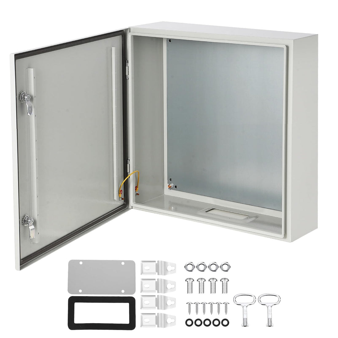 Garvee Boîtier en acier Nema 50,8 x 40,6 x 20,3 cm, étanche à l'eau et à la poussière IP66, charnières robustes en acier laminé à froid pour plaque