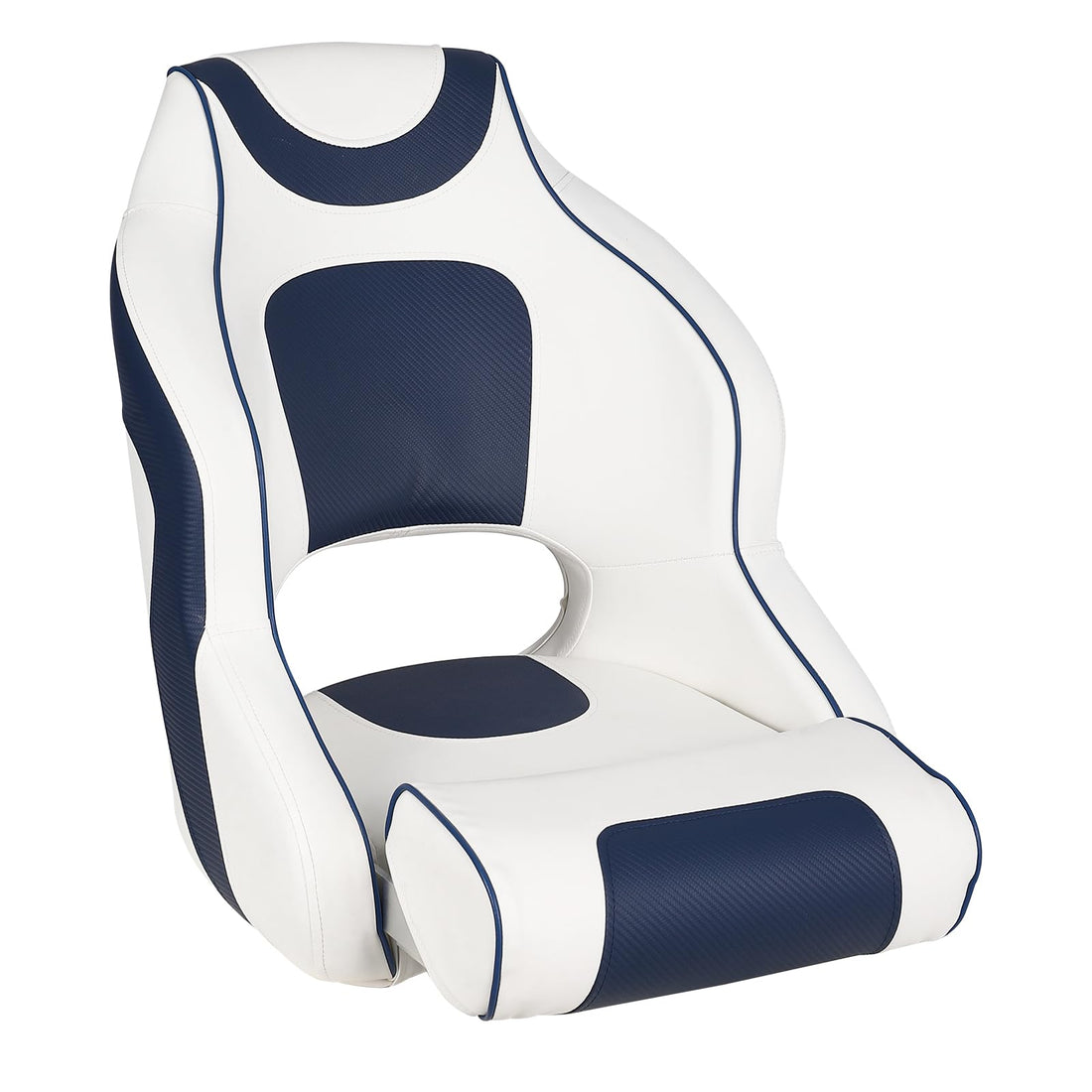 Siège de bateau haut Garvee avec accoudoirs, coussin relevable pliable pour bateaux de pêche et pontons, ergonomique, résistant aux intempéries, charnières en aluminium, antirouille