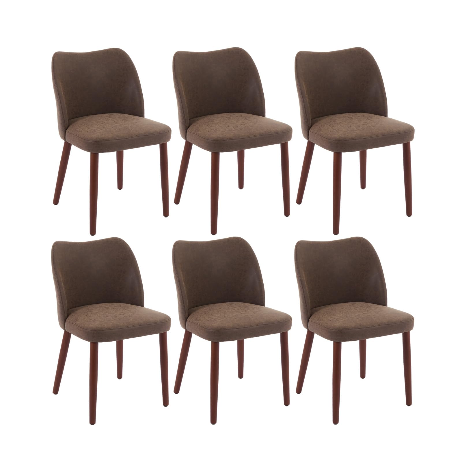 Chaises de salle à manger Garvee, lot de 2, revêtement en tissu, assise rembourrée et pieds en bois, pour restaurant et café, hauteur 78 cm, style moderne du milieu du siècle