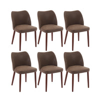 Chaises de salle à manger Garvee, lot de 2, revêtement en tissu, assise rembourrée et pieds en bois, pour restaurant et café, hauteur 78 cm, style moderne du milieu du siècle