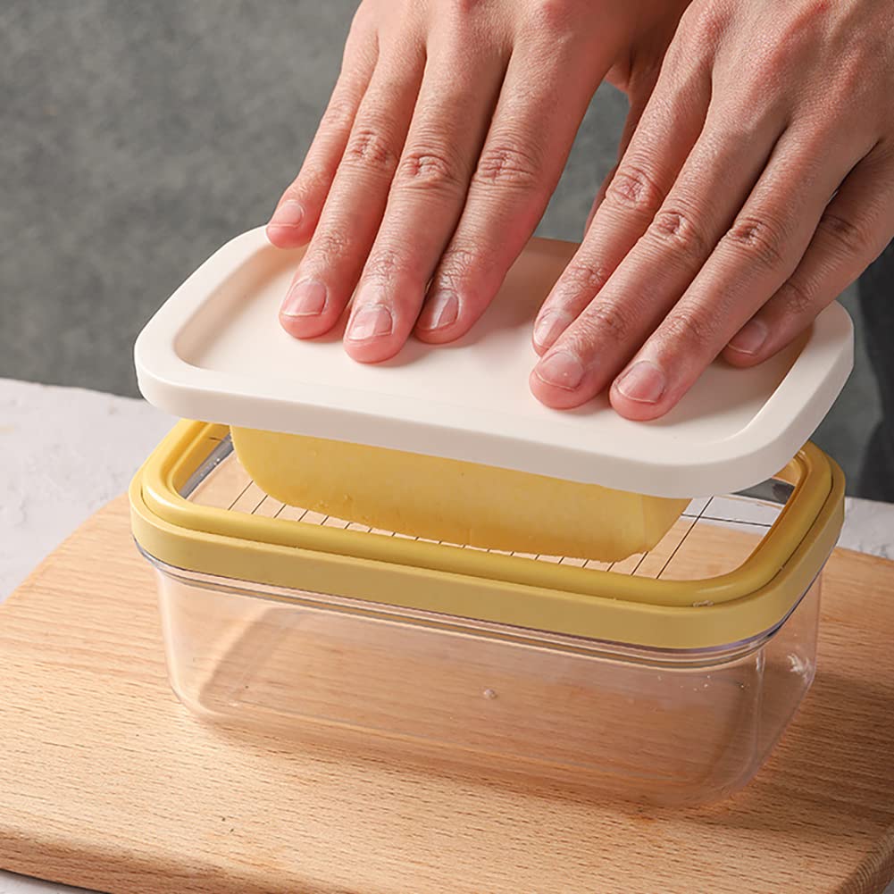Boîte à beurre Garvee avec lame en acier inoxydable et récipient en plastique pour la cuisine et la pâtisserie, durable, incassable et pratique
