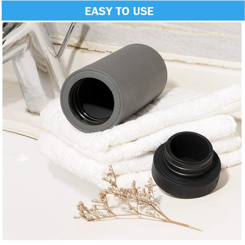 Distributeurs de savon rechargeables Garvee (lot de 2) pour la cuisine et la salle de bain, à pression, gris, pratiques et modernes