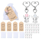 GARVEE Coffret de 60 porte-clés pendentif ange gardien avec pochette en organza et cartes kraft, idéal pour les cadeaux de mariage, d'anniversaire et de naissance.