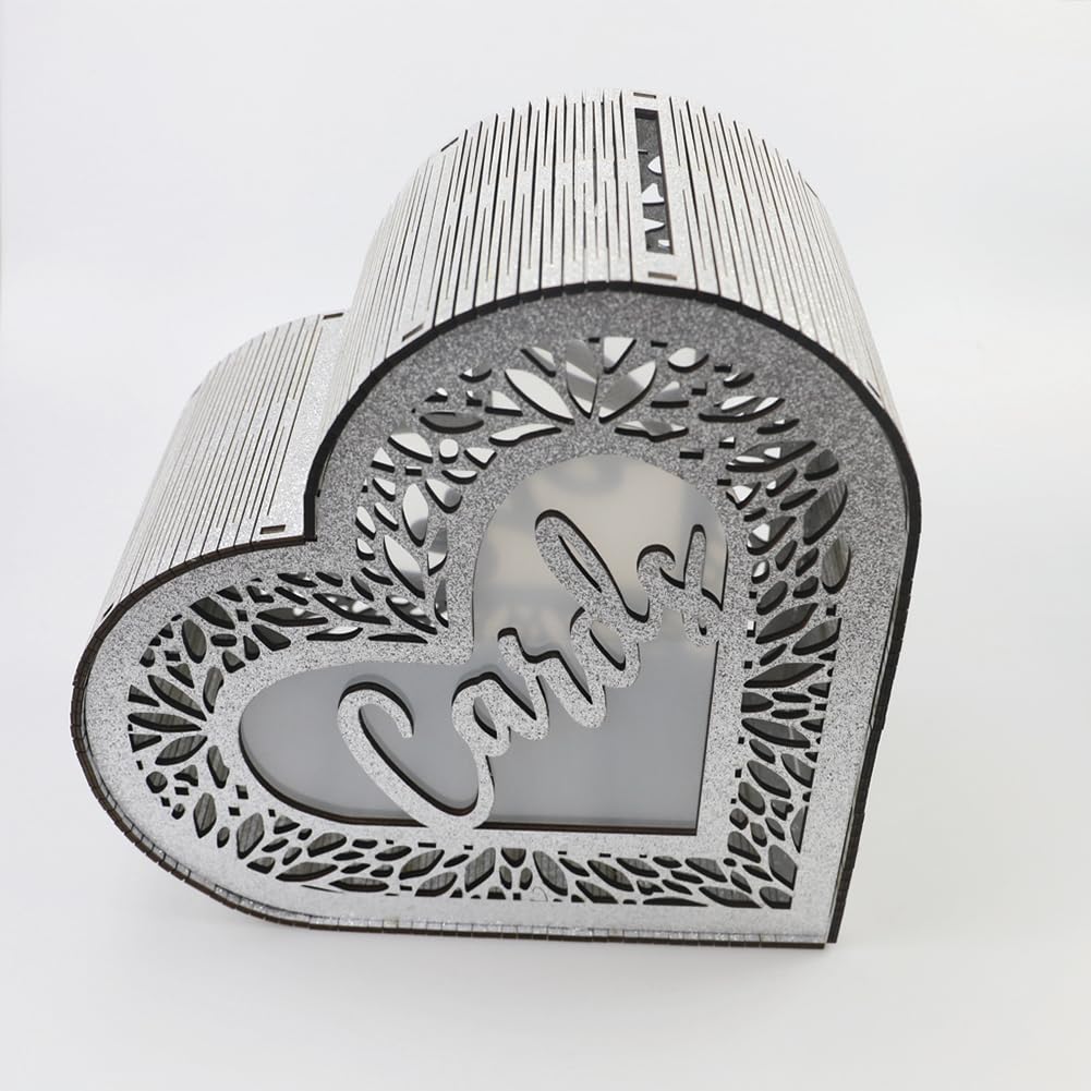 Garvee boîte à cartes événementielle en bois, style rustique, avec enveloppe argentée. idéale pour réceptions, anniversaires, enterrements de vie de jeune fille, mariages et autres fêtes, blanc